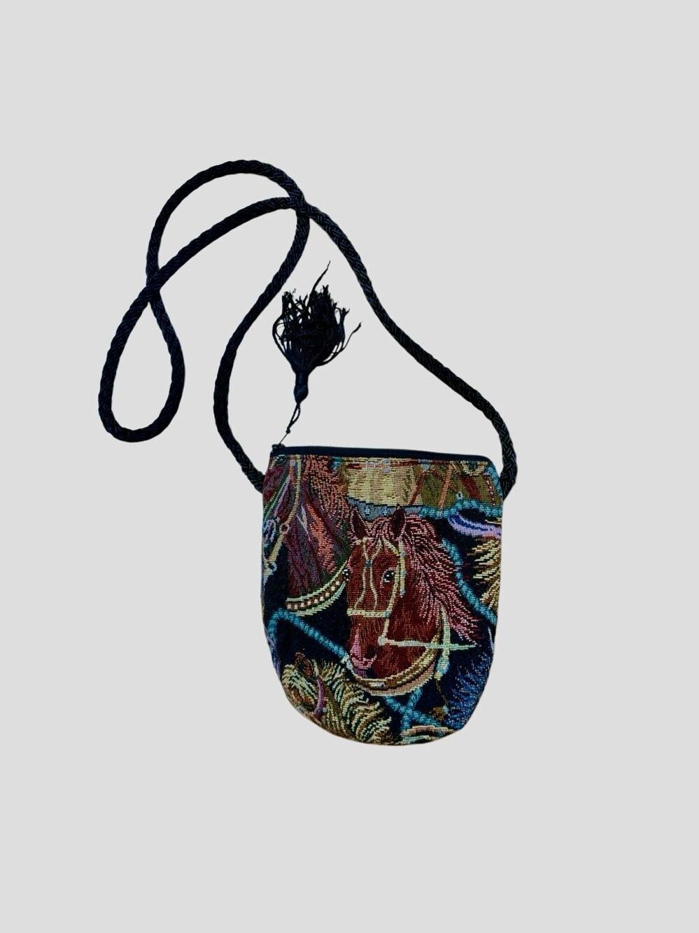 Vintage Dancing Cat Horse Tapestry Cross Body Bag